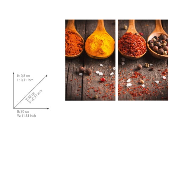 Set di copri fornelli in vetro temperato 2 pz 30x52 cm Curry – Allstar-image-2