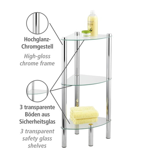 Scaffale ad angolo con 3 scomparti Angolo Yago - Wenko-image-2