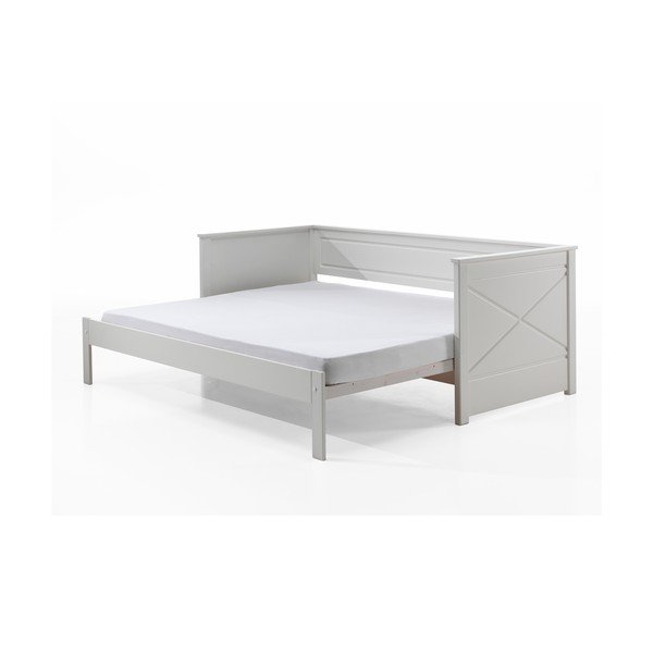 Letto per bambini bianco con letto estraibile 180x200/90x200 cm PINO - Vipack-image-2