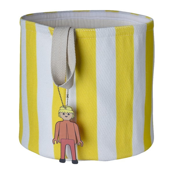 Cestino per giocattoli in tessuto giallo ø 30x28 cm Stripes - Playmobil