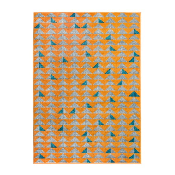 Tappeto arancione e grigio Montreal, 133 x 190 cm - Mazzini Sofas