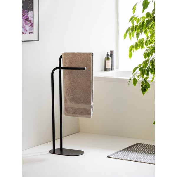 Stand portasciugamani nero in acciaio Levante – Wenko-image-1