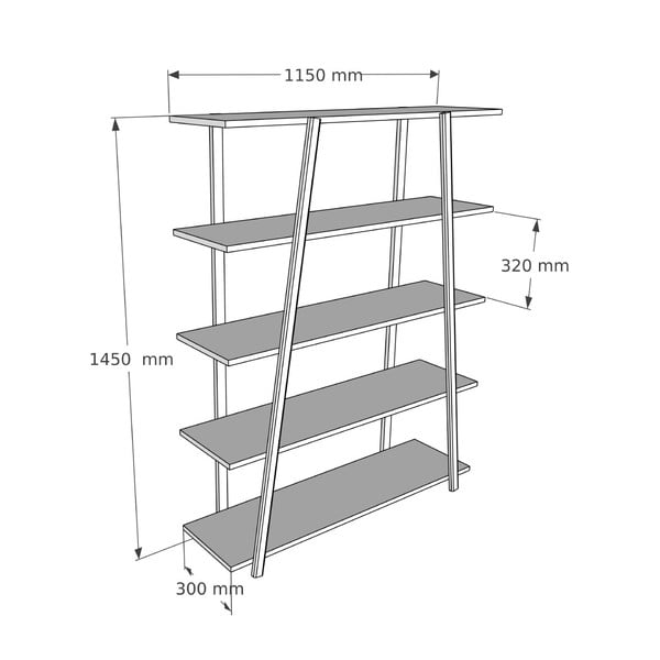 Libreria in legno di pino di colore naturale 115x145 cm Soft - Kalune Design-image-3