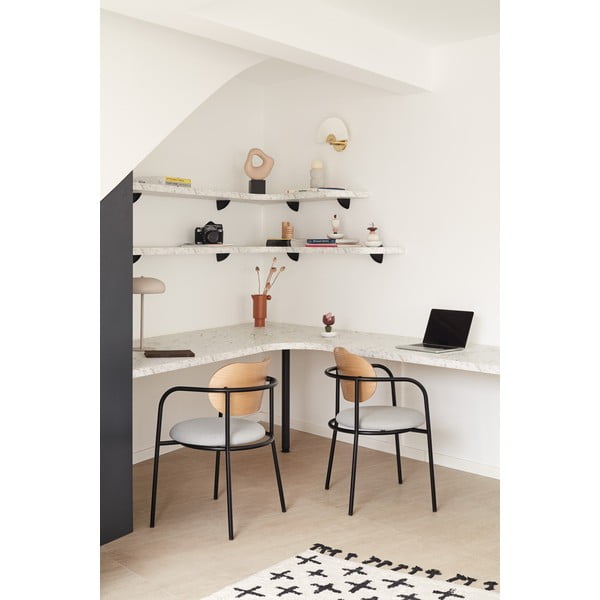 Sedia da pranzo grigia in rovere Eclipse - Teulat-image-1