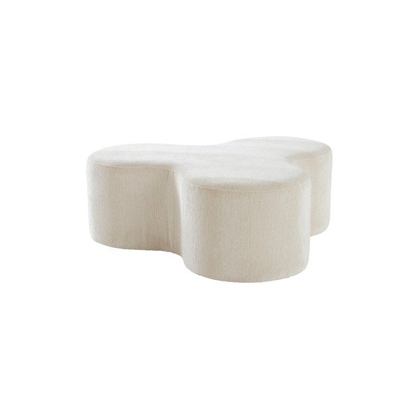 Poggiapiedi color crema con rivestimento in ciniglia Mintaka – Jotex