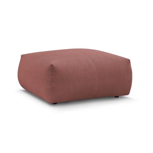 Poggiapiedi in rosa chiaro con rivestimento in velluto a coste Voltaire – Bobochic Paris-image-3