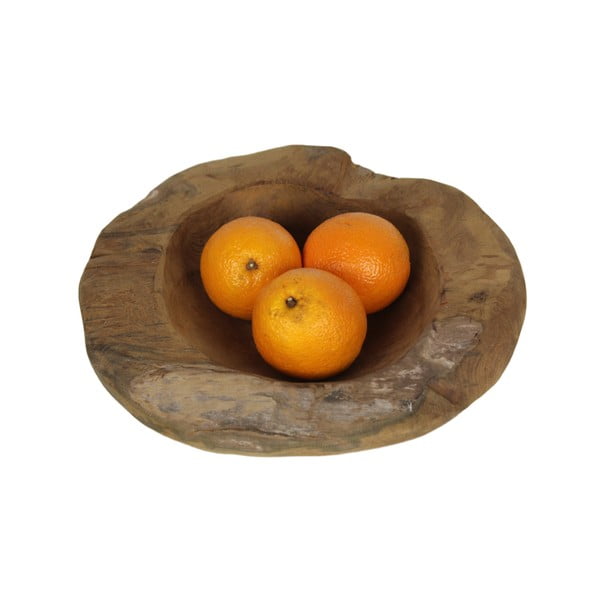 Fruttiera in teak non trattato Mara, ⌀ 30 cm - HSM collection-image-3