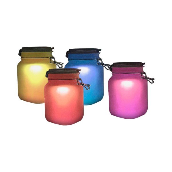 Set di 4 luci solari da giardino Bottiglie ADDU Display - Garden Pleasure