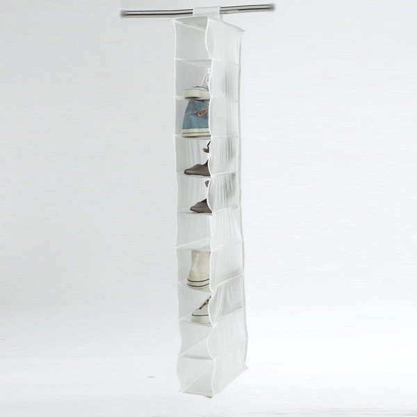 Bílý závěsný organizér s 9 přihrádkami Compactor Garment