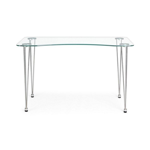 Scrivania con piano in vetro 60x120 cm Rondo – Bizzotto-image-4