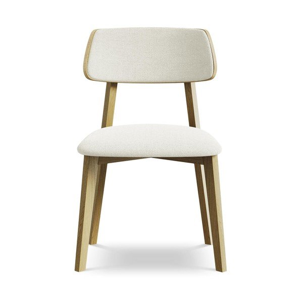 Sedia da pranzo color crema in legno massiccio Niu – Makamii-image-1