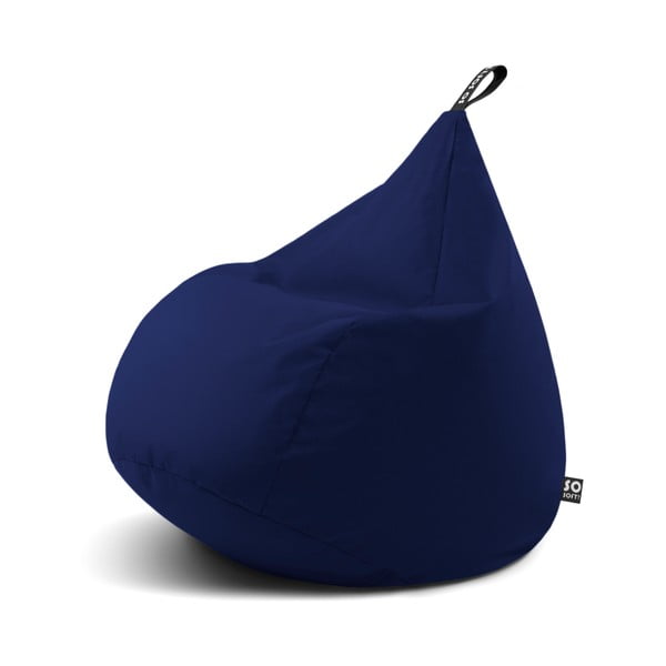 Pouf a sacco per bambini blu scuro Drop M – So Soft?