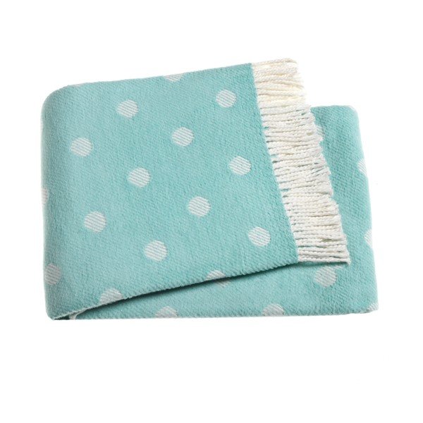 Plaid a pois blu pastello con cotone , 140 x 180 cm Sevilla - Euromant