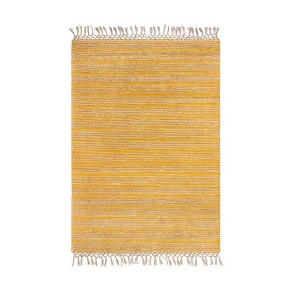 Tappeto giallo in iuta tessuto a mano 160x230 cm Equinox – Flair Rugs
