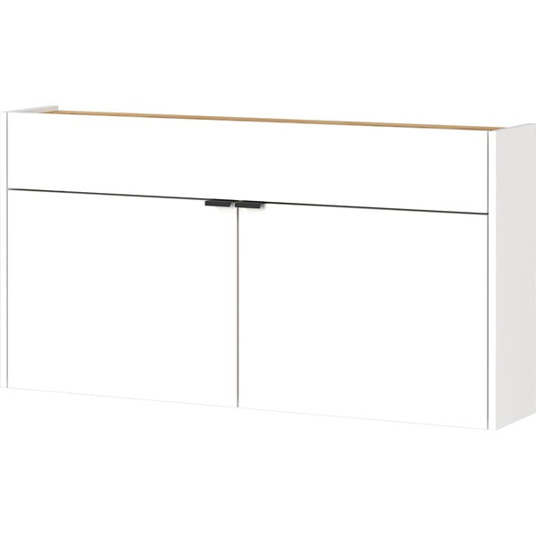 Armadietto bianco con effetto rovere 110x57x22 cm Ameca – Germania-image-2