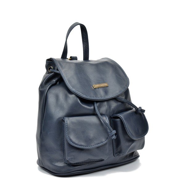 Zaino in pelle blu scuro Cleo - Sofia Cardoni-image-2
