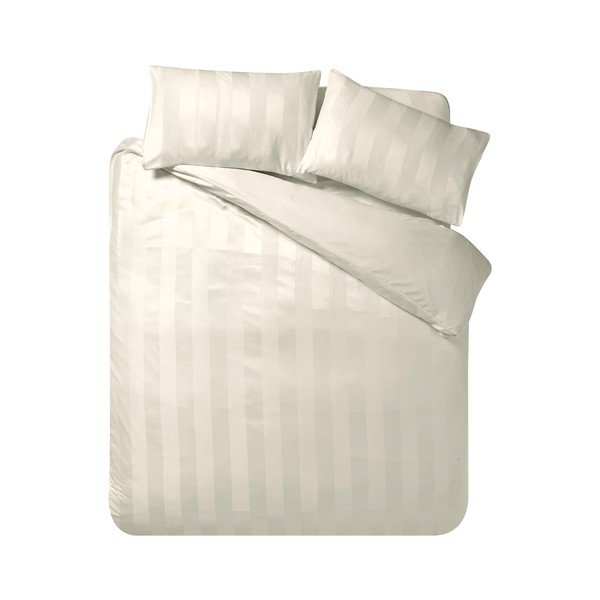 Set copripiumino e federa color crema in raso di seta per letto singolo 135x200 cm So Soft Satin Stripe – Catherine Lansfield