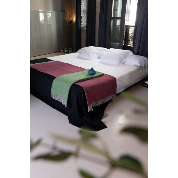 Plaid rosso vino con contenuto di cotone , 140 x 180 cm Jade - Euromant-image-3