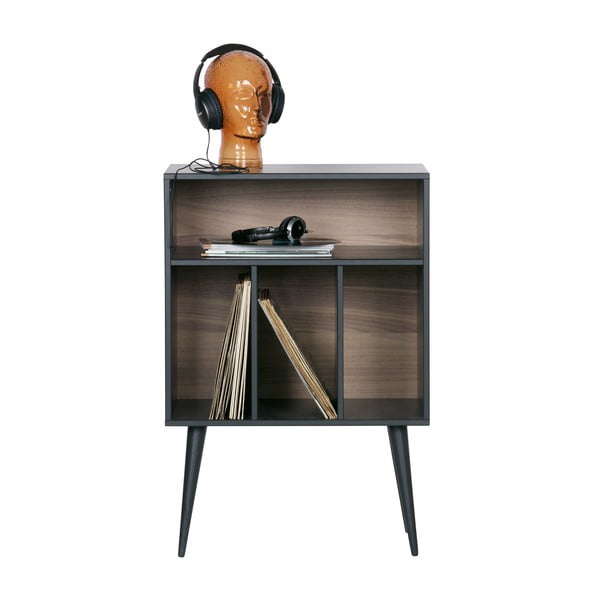 Credenza nera per gramofono in legno di pino 60x83 cmJames - WOOOD-image-3