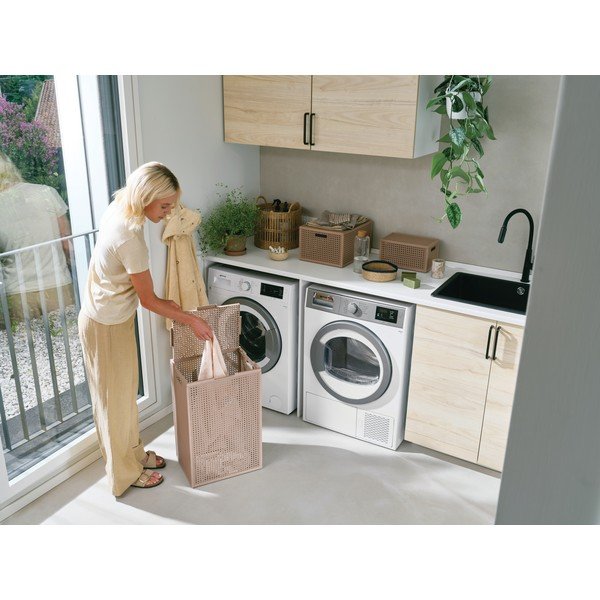 Cesta per il bucato rosa polveroso in plastica riciclata 60 l Kaya – Curver-image-3