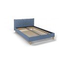 Letto matrimoniale imbottito blu con griglia 140x200 cm Tina - Ropez