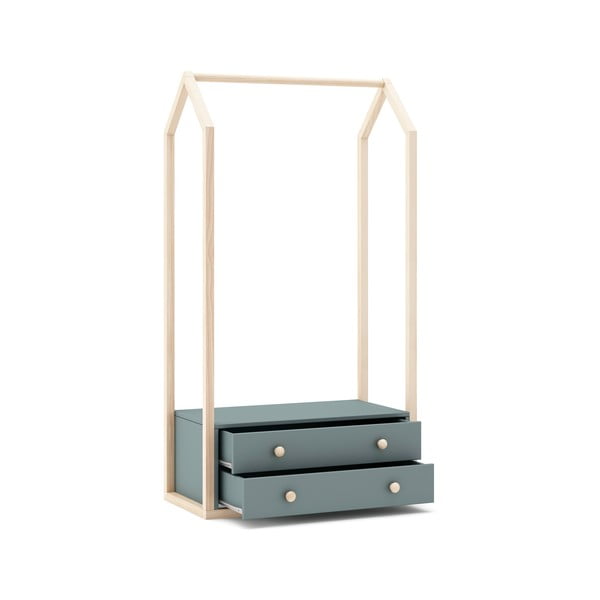 Armadio per bambini verde polveroso a giorno 80x170x40 cm Esteban – Marckeric-image-4