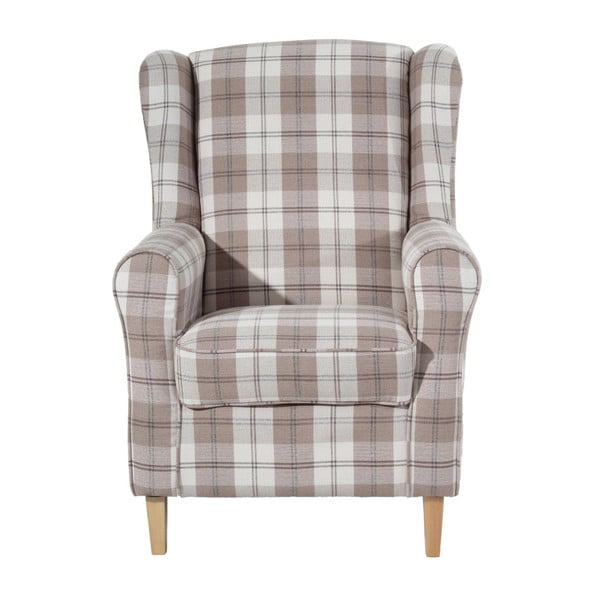 Poltrona vintage a quadri beige Lorris - Max Winzer-image-3