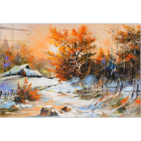 Pittura su vetro 100x70 cm Winter - Wallity