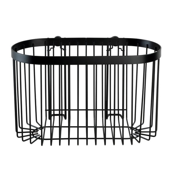 Cestino da parete nero Classic Plus - Wenko-image-1