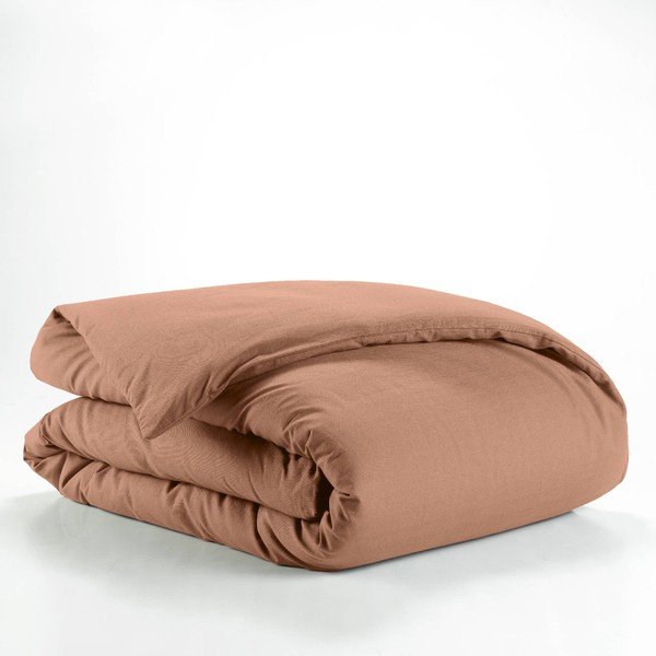 Copripiumino color salmone in cotone per letto singolo 140x200 cm Lina – douceur d'intérieur