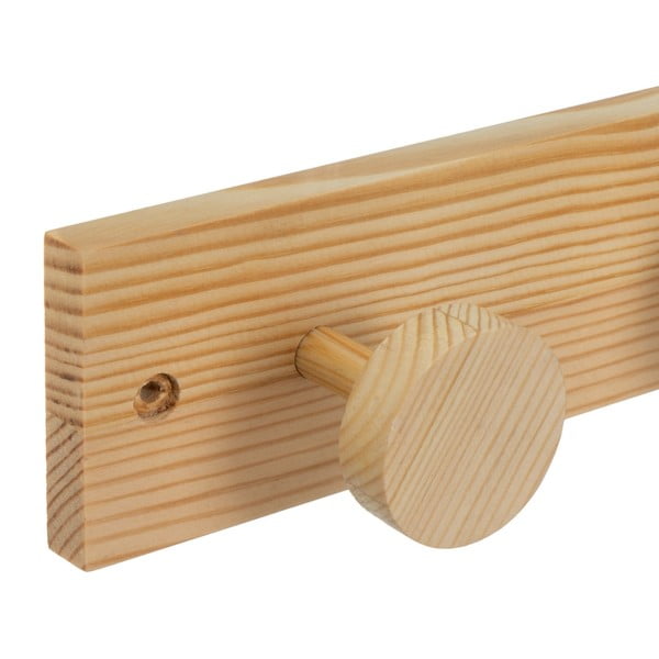 Attaccapanni da parete di colore naturale in pino massiccio 40 cm Anillos – Casa Selección-image-1
