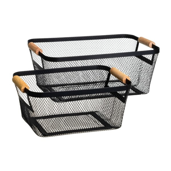 Set di cesti con filo metallico in metallo 2 pz 33x21x14 cm – Casa Selección