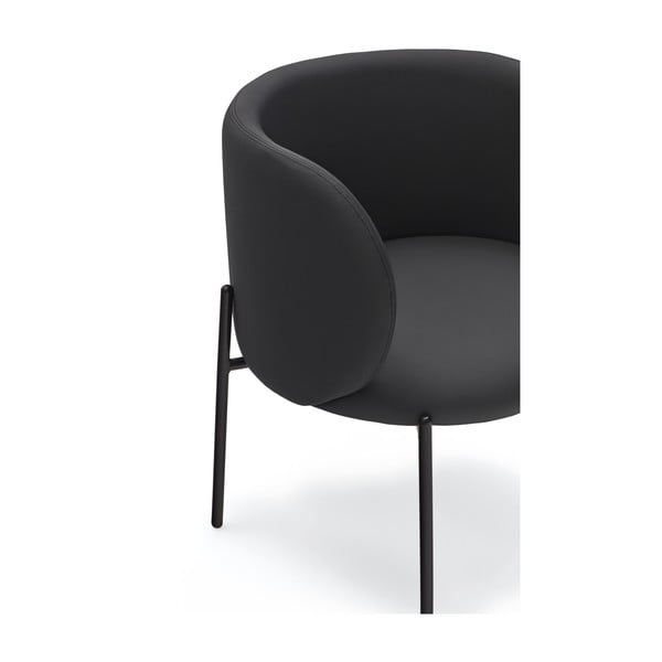 Poltrona in similpelle nera Mogi - Teulat-image-3