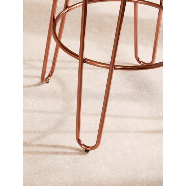 Sedia da bar di colore naturale/oro rosa in olmo massiccio (altezza della seduta 75 cm) District – Premier Housewares-image-4
