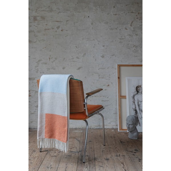 Coperta gialla-azzurra 125x190 cm Brick - Mette Ditmer Denmark-image-1