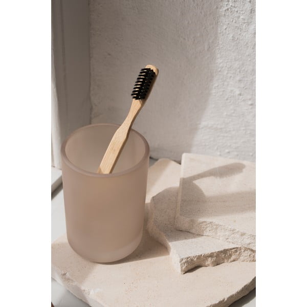 Portaspazzolini in vetro beige Modest - Mette Ditmer Denmark-image-1