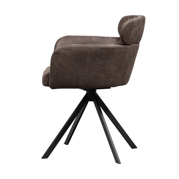 Sedia da pranzo marrone scuro in imbottito con braccioli Fenne – WOOOD-image-3