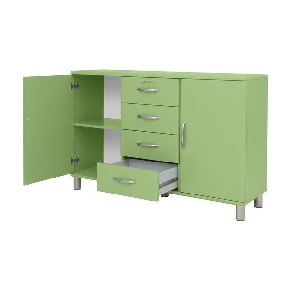 Cassettiera bassa verde 146x92 cm Malibu - Tenzo-image-3