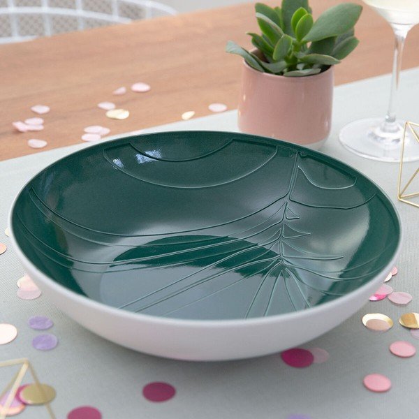 Piatto da portata in porcellana bianca e verde Villeroy & Boch Leaf, ⌀ 26 cm it's my match - Villeroy&Boch-image-1