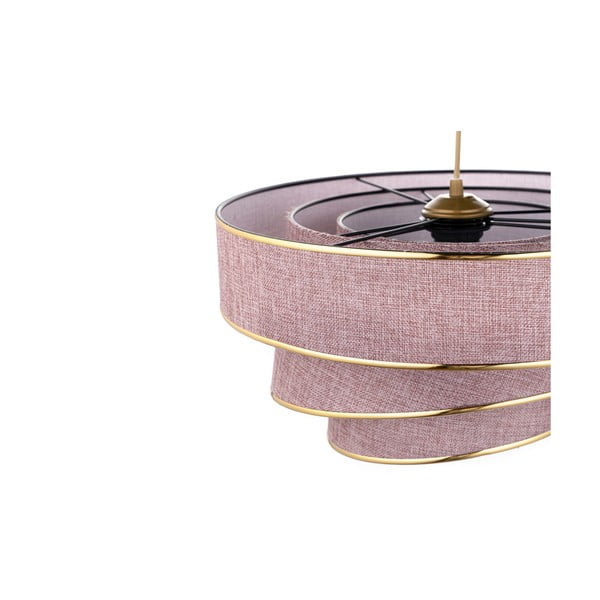Lampadario rosa/dorato con paralume in tessuto ø 40 cm Couper – Opviq lights-image-2