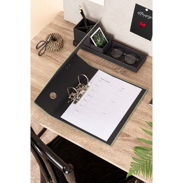 Organizer verde in cartone per documenti Archie Canvas Paper Laminate – Bigso-image-1