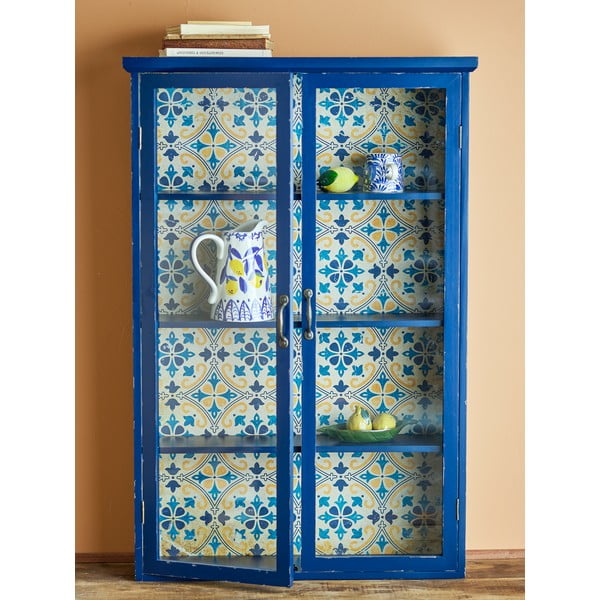 Vetrina blu in legno di abete 81x122x22 cm Hazem - Bloomingville-image-3