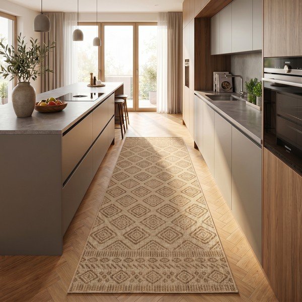 Passatoia da interno ed esterno beige 80x250 cm Mira 1452 – Ayyildiz Carpets-image-1
