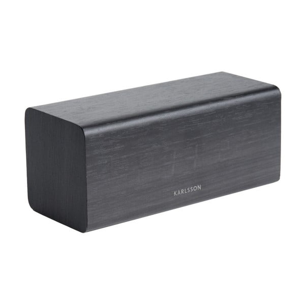 Sveglia nera con decoro in legno , 16 x 7,2 cm Block - Karlsson-image-2