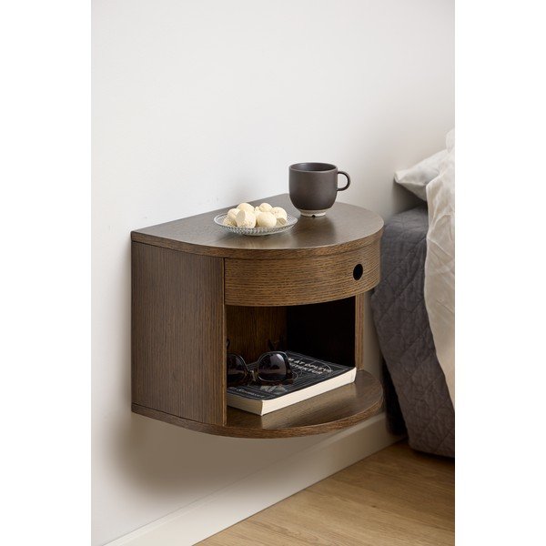 Comodino colore naturale scuro con effetto rovere Paron – Actona-image-1