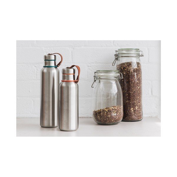 Bottiglia sottovuoto isolata Ocean Blue a 2 pareti in acciaio inox nero + Blum, 750 ml - Black + Blum-image-3