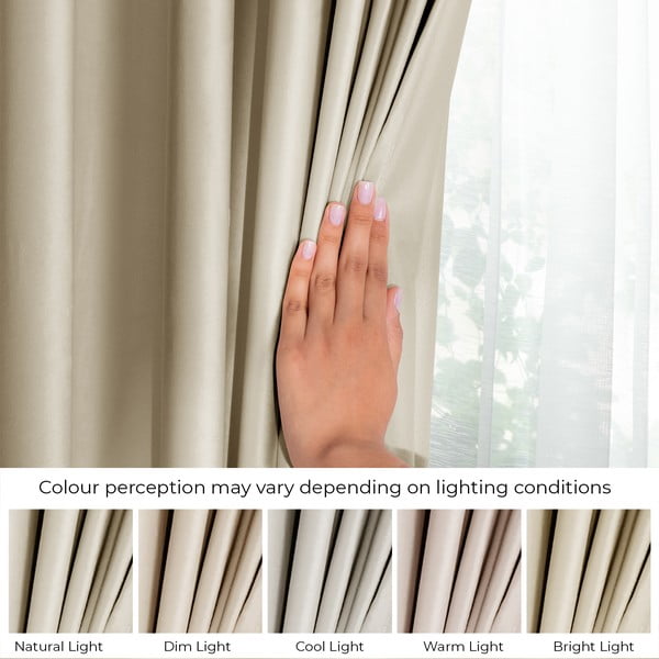 Tenda parzialmente oscurante marrone/beige in velluto 140x270 cm Eyelets – Restilo-image-4