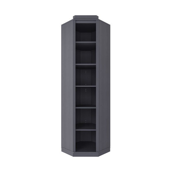 Libreria grigia in pino massiccio 85x219x56 cm Anita – Støraa