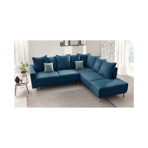 Divano letto angolare blu navy Mola L, angolo destro - Bobochic Paris-image-4