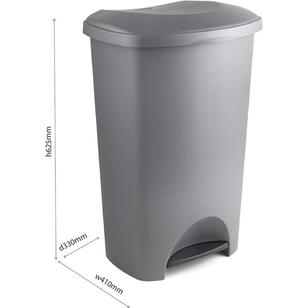 Bidone a pedale in plastica nera 50 l - Addis-image-3